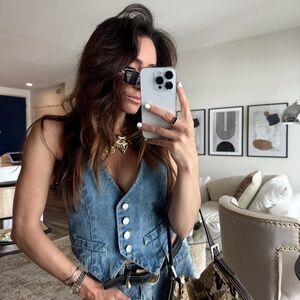 12th Tribe Diane Blue Denim Vest Size SS